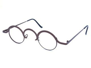 Theo Lev Brown Titanium Round Eyeglasses Frames Belgium Vintage