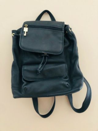 Fossil 1954 Black Pebble Leather Vintage Drawstring Backpack