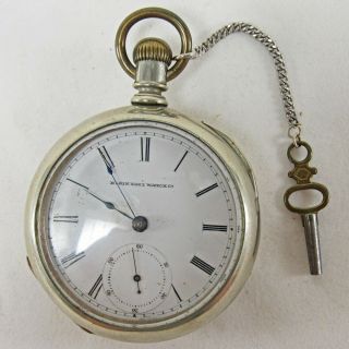 1870s Elgin Grade 13 Model 1 Class 5 18sz 11j Of/kw/ks Pocketwatch Antique Nores