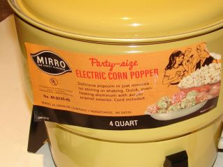 Vintage MIRRO Harvest Yellow Electric POP CORN POPPER - 4 QT M - 9235 - 45 2