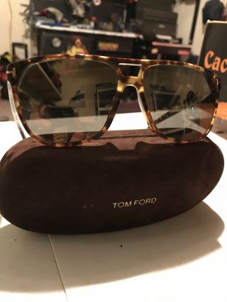 Authentic Tom Ford FT 0679 Shelton 56C Shiny Vintage Havana Sunglasses 2