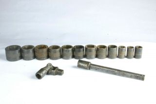 Vintage Blackhawk 1/2 " Drive Socket Set - Indian In Arrowhead Logo - Erly 1900s Rare