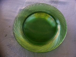 12 VINTAGE Pyrex Cobalt Blue - GREEN - - BOWLS & DINNER PLATES Glass Swirl Festiva 2