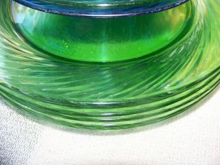 12 VINTAGE Pyrex Cobalt Blue - GREEN - - BOWLS & DINNER PLATES Glass Swirl Festiva 8