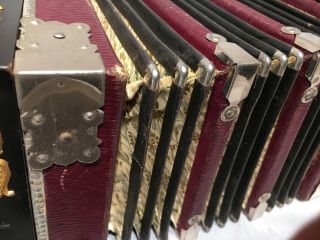 Small Vintage 10 button Melodeon accordion made in Germany 3