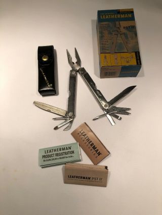 Vtg 1999 Leatherman Pst Ii Pocket Survival Multi Tool W/box Paperwork Usa Made