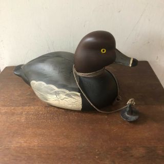 Vintage Big Sky Carvers Carved Wooden Redhead DUCK DECOY w Weight - Wanda Smith 2