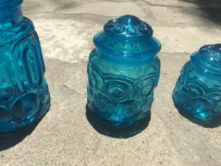 Vintage L.  E.  Smith Blue Moon and Stars Canister/Jar - Set of 4 4