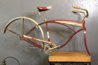 1962 Schwinn American Deluxe Tank Bicycle Vintage Red Cruiser