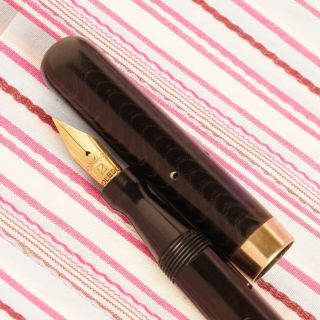 Antique Vintage Conklin Crescent - Filler 20 Black Chased Hard Rubber Fountain Pen