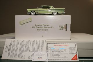 RARE Danbury Limited Ed 1958 Pontiac Bonneville Sport Coupe 1:24 Die Cast 5
