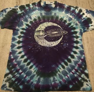 Vintage 1991 Jerry Jasper Eye Dye Tie Dye Man In The Moon Single Stitch T Shirt