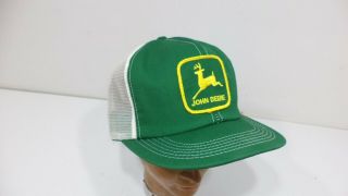 Vintage John Deere Trucker Hat K Products Usa 1980s Snapback Green White Patch
