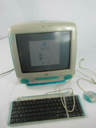 Vintage Apple Imac G3 M5521 1999 Blueberry Blue Mac Os X Complete System
