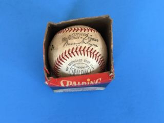 Vintage Spalding Official National League Baseball Warren Giles ' 52 - ' 57 w/Box 2