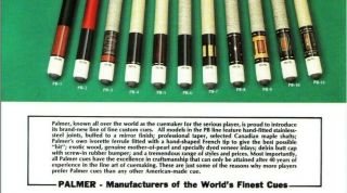 80 ' s RARE Vintage Palmer Model PB - 14 Pool Cue L@@K 8