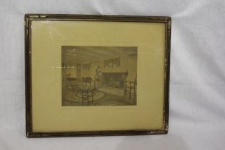Vtg Wallace Nutting Hand Colored Lithograph Print The Maple Sugar Cupboard,  1909