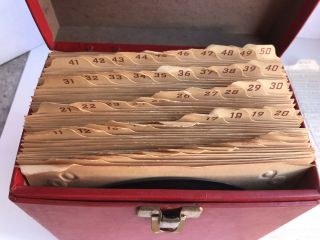 Vintage Amfile Platter - Pak Red Storage Case 1950s 45 Rpm Records & Record Box