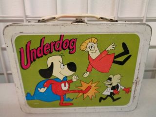Vintage 1974 Okay Industries Underdog Metal Lunchbox Only No Thermos