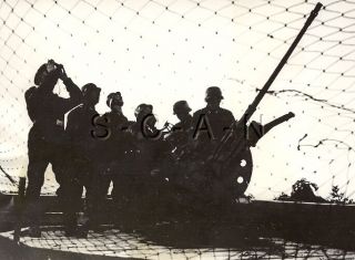 Wwii Us Press Photo - German Anti - Aircraft Artillery - Aa Flak Gun - Cannon - 1940