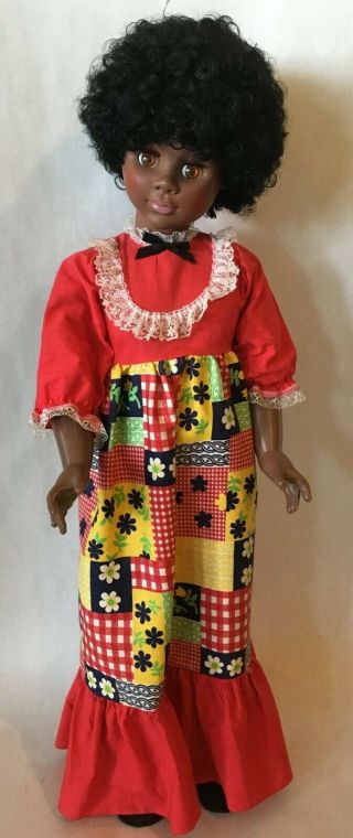 Vintage Eegee Co.  31 " African American Playpal Type Doll Aa Jointed,  Sleep Eyes