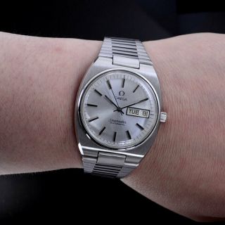 VINTAGE OMEGA SEAMASTER AUTOMATIC SILVER DIAL DAY&DATE DRESS MEN ' S WATCH 7