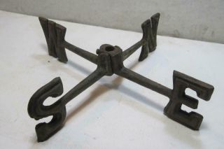 Vintage Estate Cast Iron Weather Vane 10.  5 " Directional Set N E S W For 3/8 " Rod