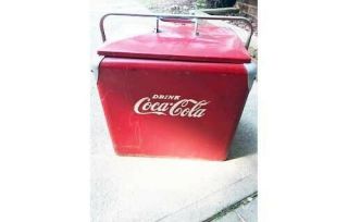 Vintage Red Coke Cooler,  Chest Style