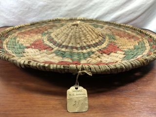 Vintage Moki Authentic Antique Native American Hopi Indian Basket N.  E.  Arizona 4