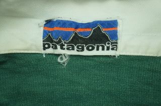 Rare Vintage PATAGONIA Striped Rugby Polo Shirt 80s 90s Outdoors Hiking Green 2