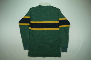 Rare Vintage PATAGONIA Striped Rugby Polo Shirt 80s 90s Outdoors Hiking Green 3