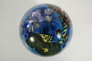 Large Vintage Josh Simpson Art Glass Paperweight 3 " Inches 2/59/2000