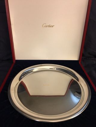 Cartier Silverplate Serving Tray 11 " Diameter W/box No Mono