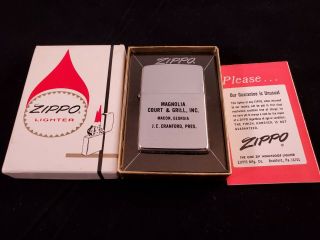 Rare Vintage Zippo Lighter Unfired Nib With Instructions