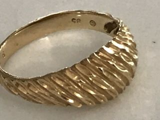 Fine Vtg Marked 14k Gold Puffy Etched Ring Band 5.  75 Solid 3gr Scrap Value Price