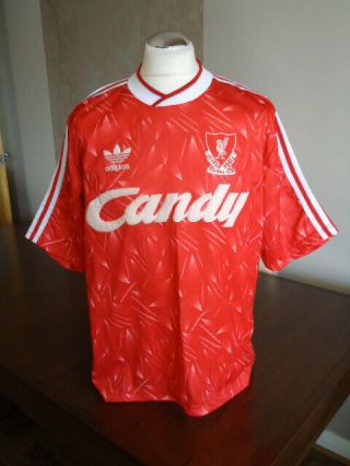 Liverpool 1989 Adidas Home Shirt Large Adults Rare Old Vintage Trefoil