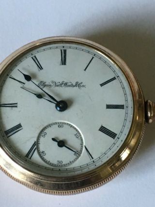 Size 18 Gold filled Elgin National Watch Company pocket watch.  Running 8