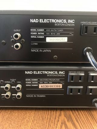 Vintage NAD 1300 Monitor Series Preamp & 4300 Tuner Manuals 7