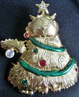 Merry Christmas In July W/ Another Funny Vintage Cat Christmas Tree Pin By Lia