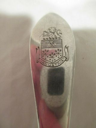 Peale Peel Peele Family Coat Of Arms Armorial Heraldic Sterling Silver Spoon 7 "