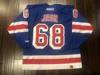 Vintage CCM York Rangers Jaromir Jagr 68 Stitched Hockey Jersey Men’s XL 2