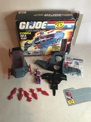 Vintage Gi Joe 1987 Cobra Sea Ray W/ Box And Pilot