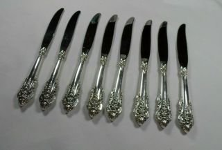 Wallace Grand Baroque Sterling Silver Flatware 8 Knives (9 Inches)