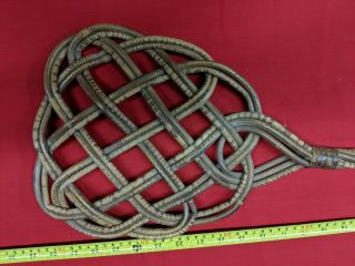 RARE VINTAGE ANTIQUE RATTAN CARPET / RUG BEATER 30 inches 3