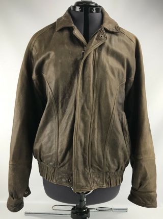 Winston Woods Vintage Mens Leather Coat Jacket Size: 44
