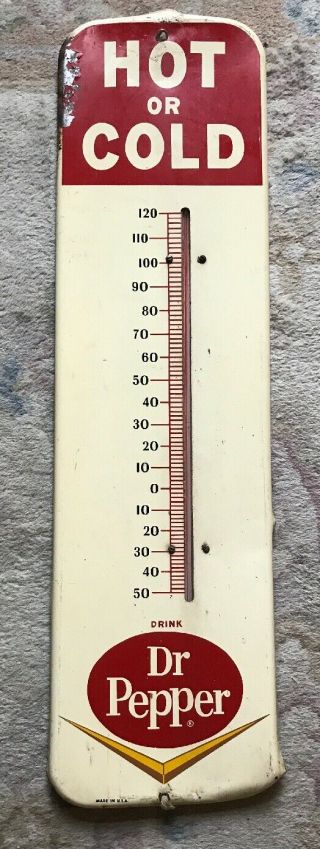 Vintage 1950s Drink Dr Pepper Hot Or Cold Thermometer