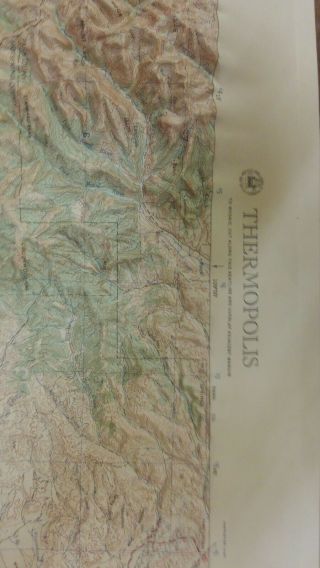 Vintage Wyoming Raised Relief Maps 1950 ' s GEOGRAPHY MAPS.  WYOMING HISTORY 2