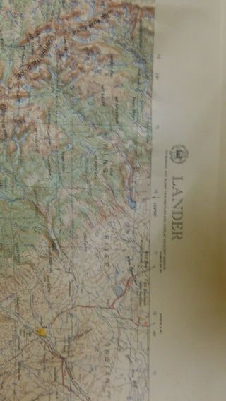 Vintage Wyoming Raised Relief Maps 1950 ' s GEOGRAPHY MAPS.  WYOMING HISTORY 5