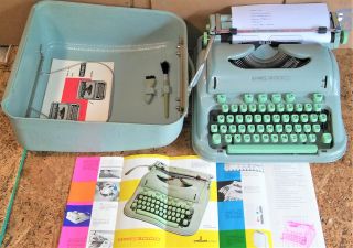 Vintage Hermes 3000 Portable Typewriter And Case Switzerland