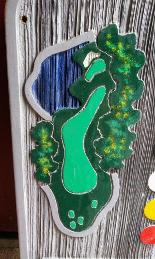 Large Vintage Ramada Carved Painted Wood Golf Course Hole 1 Man Cave Sign Decor 3